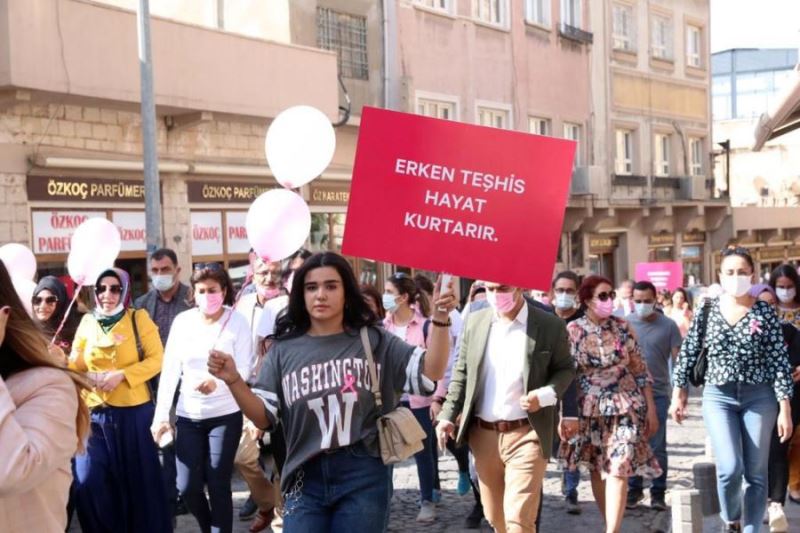 Meme Kanserine Dikkat Çekmek İçin Tarihi Caddede Yürüdüler