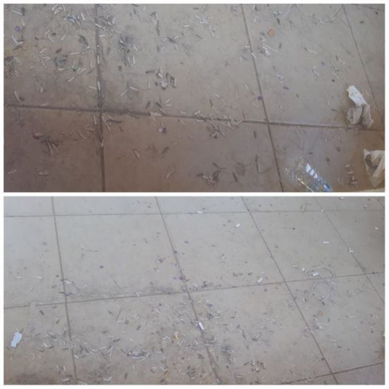 Kızıltepe’de hastane bahçesinde çekirdek çitleyip kabukları yere attılar