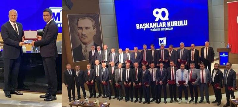 TÜRMOB’dan Durgan’a teşekkür plaketi