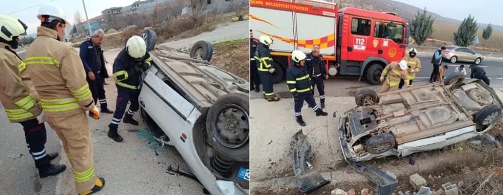 Şeyhan mevkiinde araç takla attı: 3 Yaralı