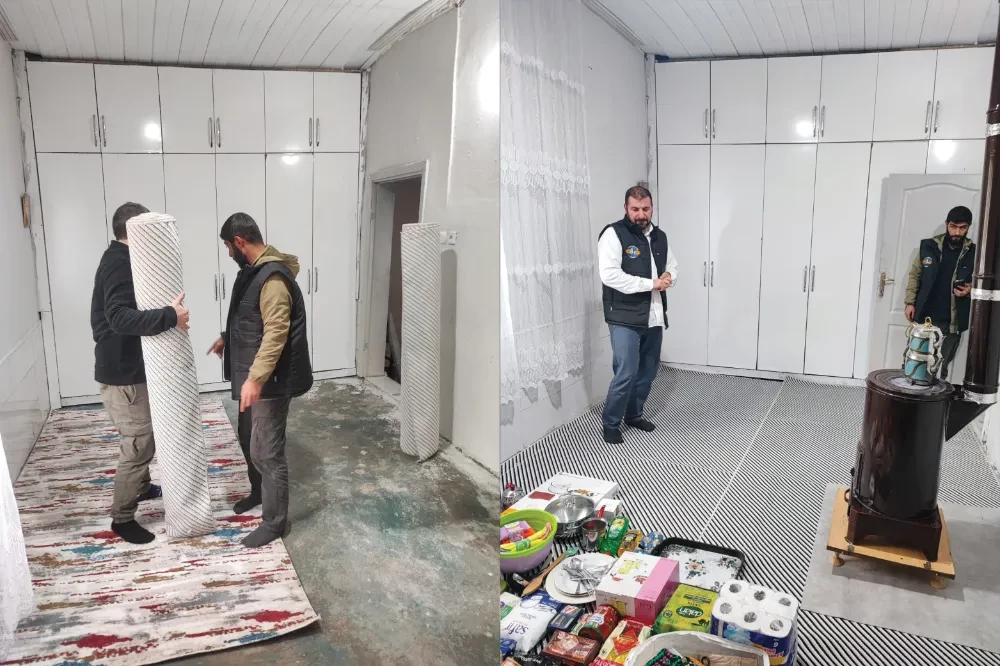 Yetim Gönüllüleri Derneği, tek başına yaşayan yaşlı kadının yanan evini onardı