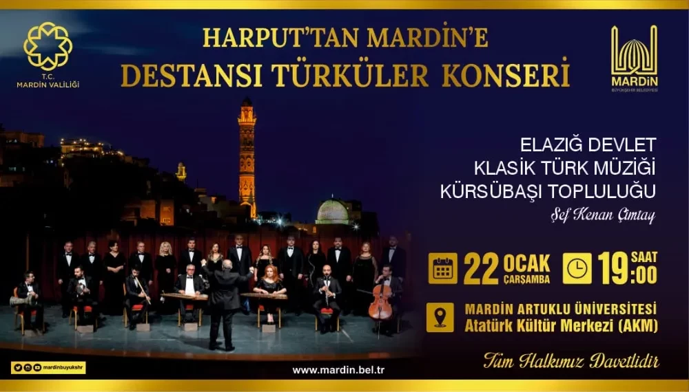 Harput’tan Mardin’e Destansı Türküler Konseri